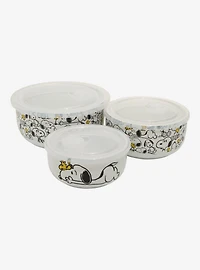 Peanuts Snoopy & Woodstock Food Storage Bowl & Lid Set
