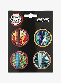 Demon Slayer: Kimetsu no Yaiba Character Swords Button Pin Set
