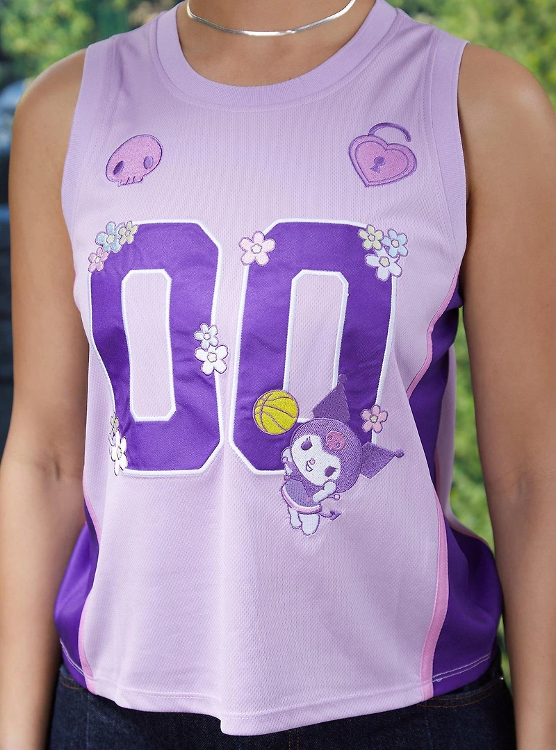 Sanrio Kuromi Embroidered Women's Cropped Basketball Jersey — BoxLunch Exclusive