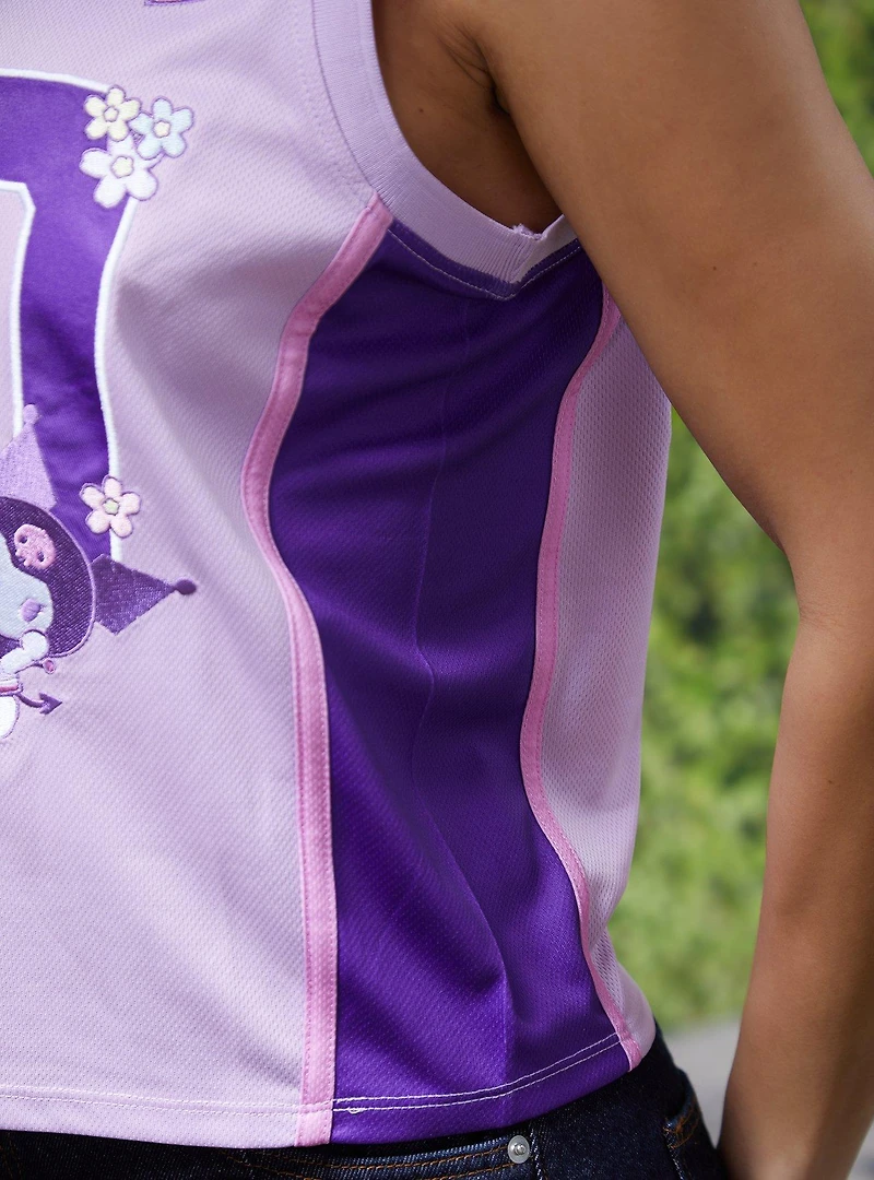 Sanrio Kuromi Embroidered Women's Cropped Basketball Jersey — BoxLunch Exclusive