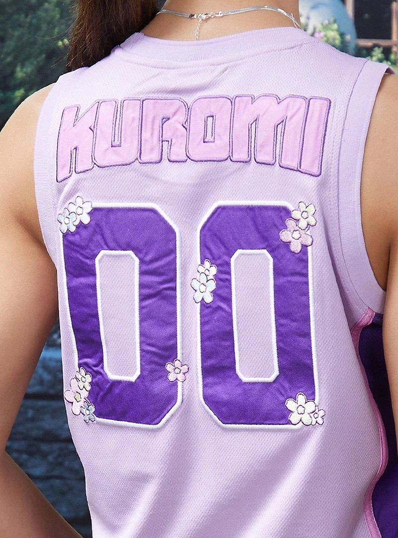 Sanrio Kuromi Embroidered Women's Cropped Basketball Jersey — BoxLunch Exclusive