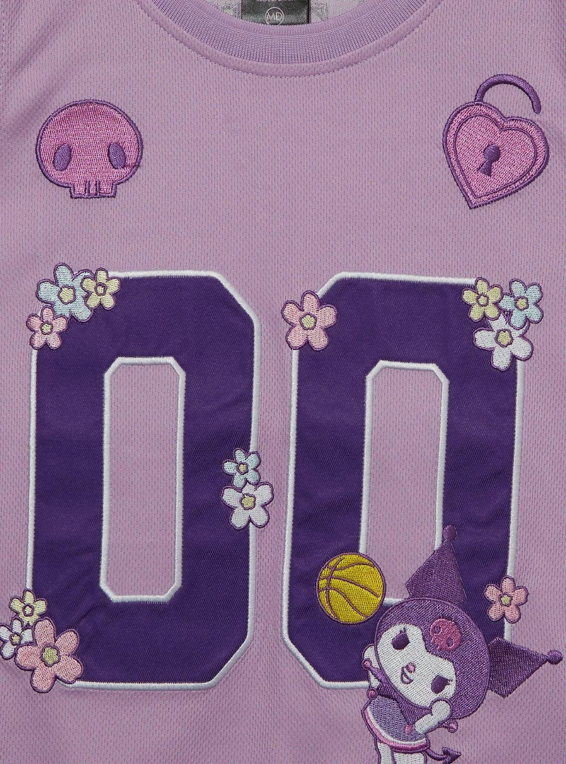 Sanrio Kuromi Embroidered Women's Plus Cropped Basketball Jersey — BoxLunch Exclusive