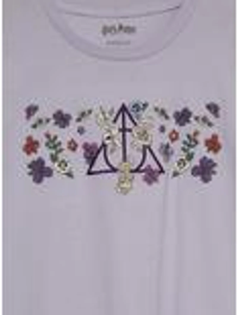 Harry Potter Floral Deathly Hallows Women's T-Shirt - BoxLunch Exclusive