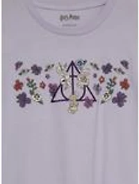 Harry Potter Floral Deathly Hallows Women's T-Shirt - BoxLunch Exclusive