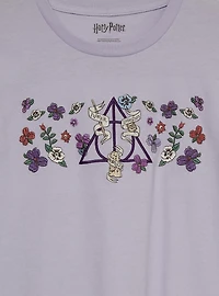 Harry Potter Floral Deathly Hallows Women's T-Shirt - BoxLunch Exclusive