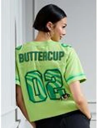 The Powerpuff Girls Buttercup Women's Cropped Football Jersey — BoxLunch Exclusive