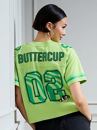 The Powerpuff Girls Buttercup Women's Cropped Football Jersey — BoxLunch Exclusive