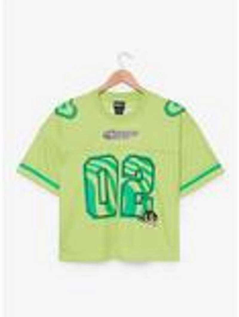 The Powerpuff Girls Buttercup Women's Cropped Football Jersey — BoxLunch Exclusive