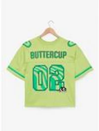The Powerpuff Girls Buttercup Women's Cropped Football Jersey — BoxLunch Exclusive