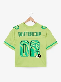 The Powerpuff Girls Buttercup Women's Cropped Football Jersey — BoxLunch Exclusive