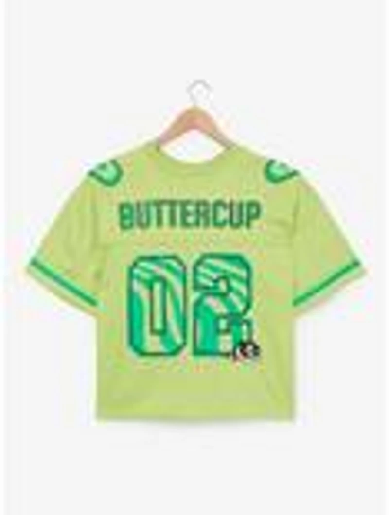 The Powerpuff Girls Buttercup Women's Cropped Plus Football Jersey — BoxLunch Exclusive