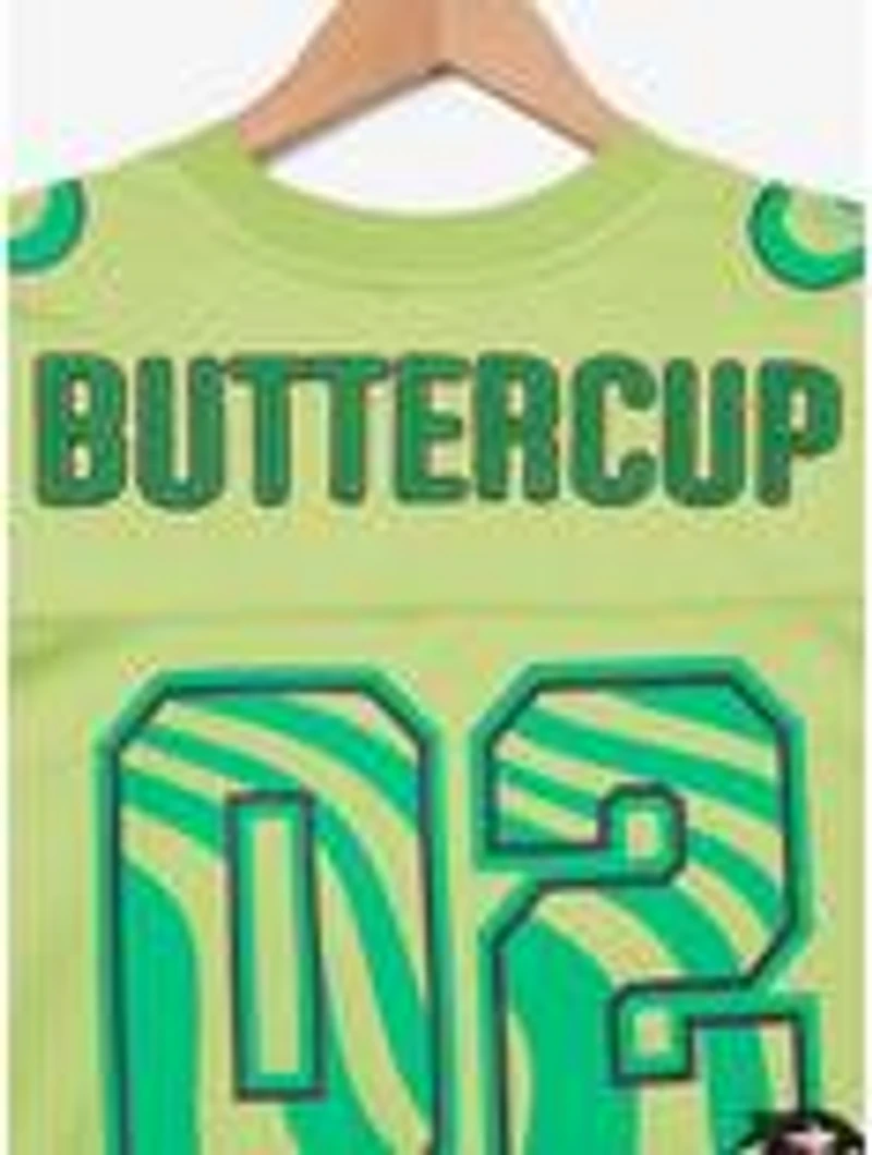 The Powerpuff Girls Buttercup Women's Cropped Plus Football Jersey — BoxLunch Exclusive