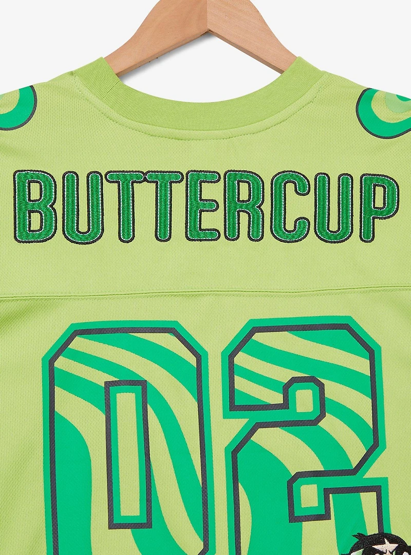 The Powerpuff Girls Buttercup Women's Cropped Plus Football Jersey — BoxLunch Exclusive