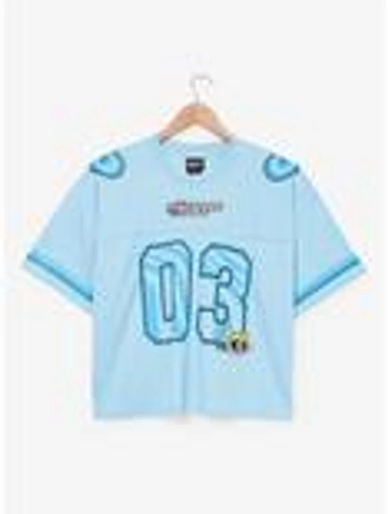 The Powerpuff Girls Bubbles Women's Cropped Football Jersey — BoxLunch Exclusive