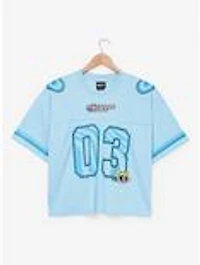 The Powerpuff Girls Bubbles Women's Cropped Football Jersey — BoxLunch Exclusive