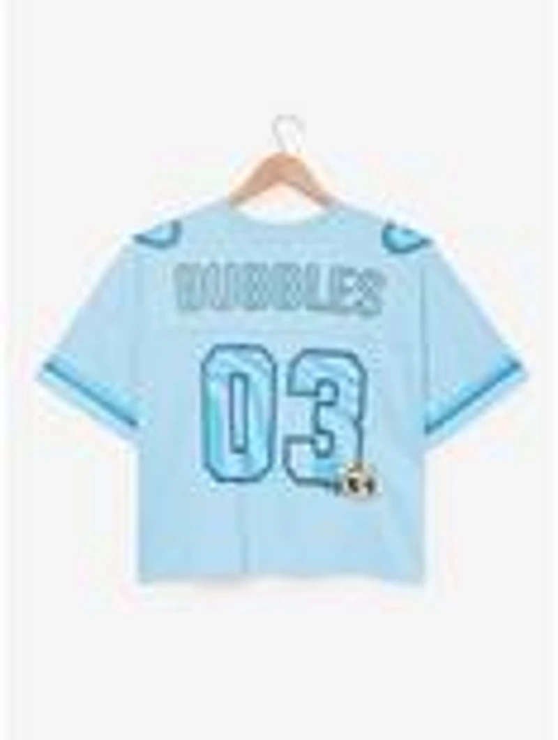 The Powerpuff Girls Bubbles Women's Cropped Football Jersey — BoxLunch Exclusive