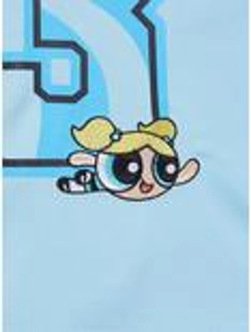The Powerpuff Girls Bubbles Women's Cropped Football Jersey — BoxLunch Exclusive