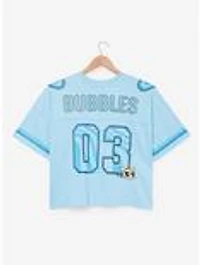 The Powerpuff Girls Bubbles Women's Plus Cropped Football Jersey — BoxLunch Exclusive