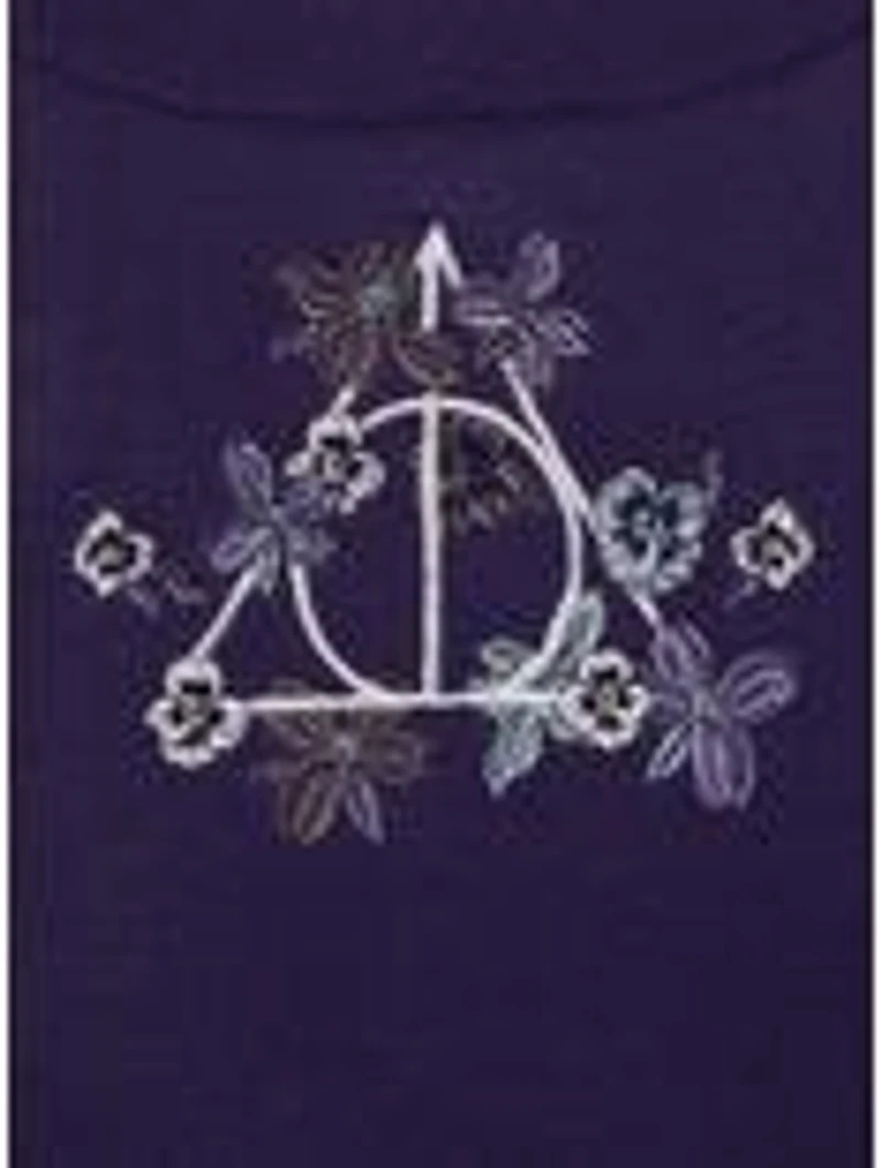 Harry Potter Deathly Hallows Floral Women's Plus Knit Tank - BoxLunch Exclusive
