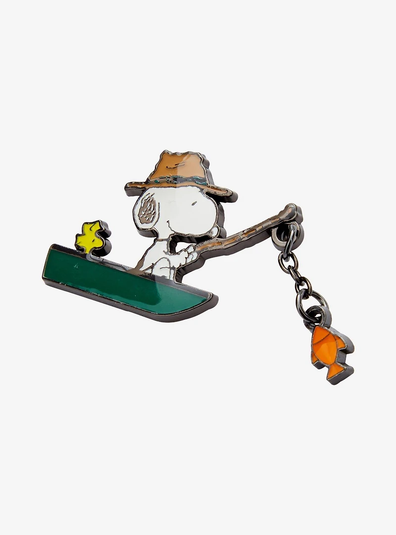 Loungefly Peanuts Snoopy Fishing Dangling Enamel Pin