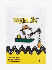Loungefly Peanuts Snoopy Fishing Dangling Enamel Pin