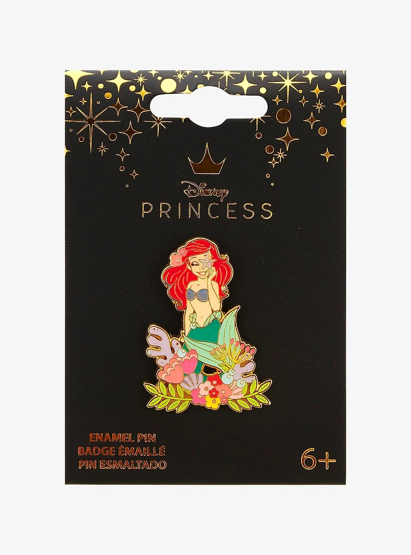 Loungefly Disney The Little Mermaid Ariel Floral Portrait Enamel Pin