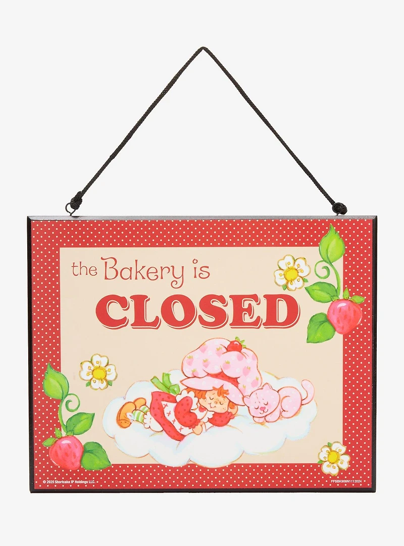 Strawberry Shortcake Bakery Open & Closed Double Sided Wall Sign