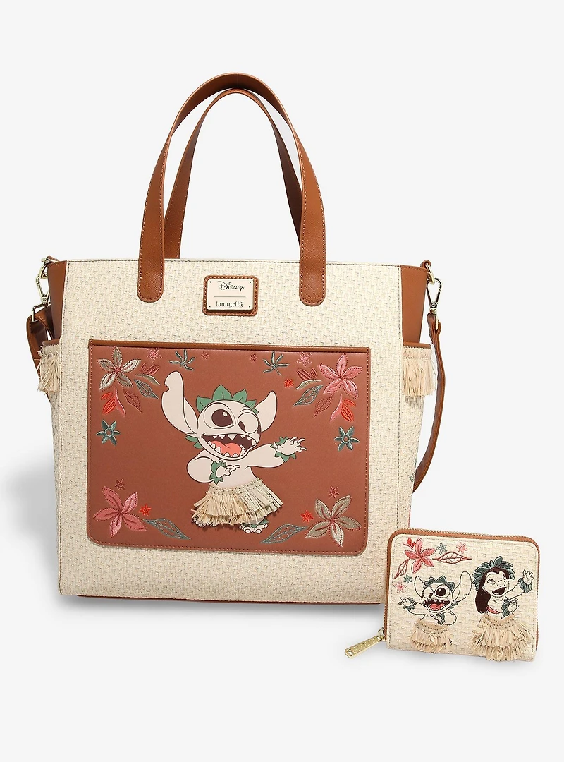 Loungefly Disney Lilo & Stitch Hula Stitch Floral Convertible Tote Bag - BoxLunch Exclusive