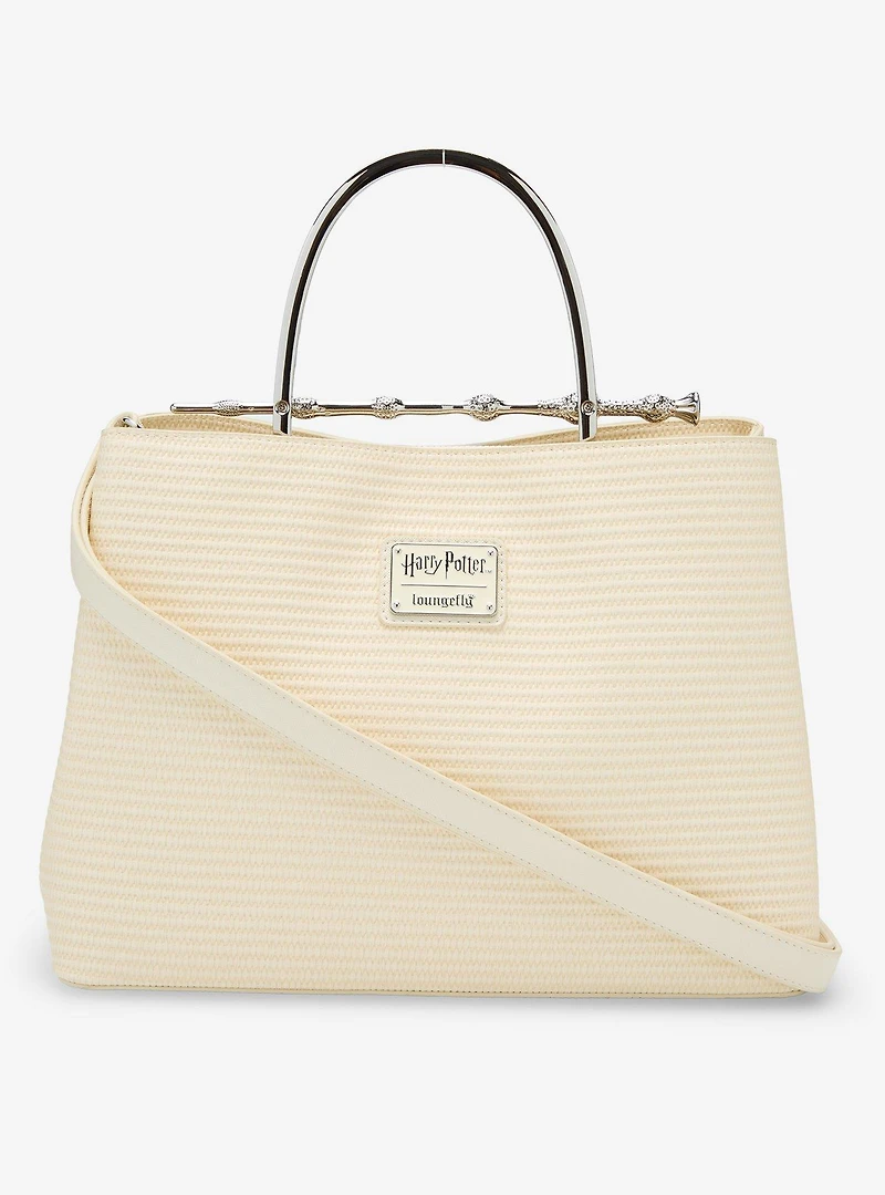 Loungefly Harry Potter Deathly Hallows Elder Wand Raffia Texture Cream Handbag - BoxLunch Exclusive