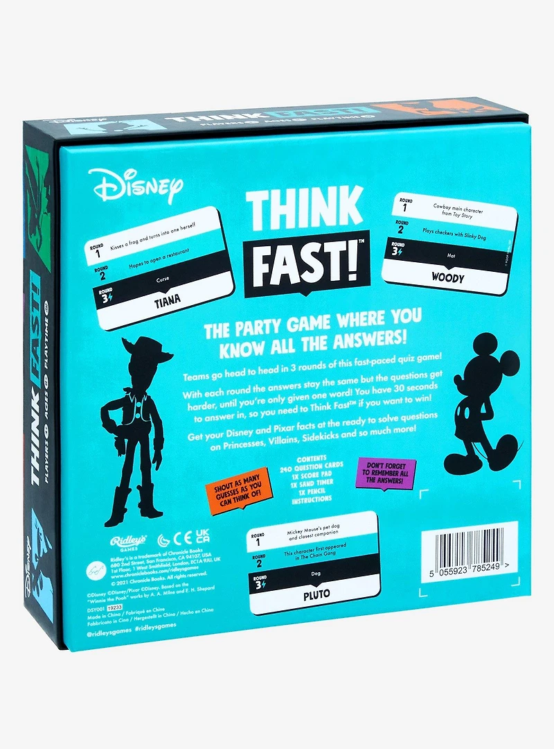 Disney Think Fast! Party Game