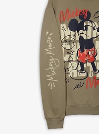 Disney Mickey Mouse Main Character Doodle Icons Women's Crewneck