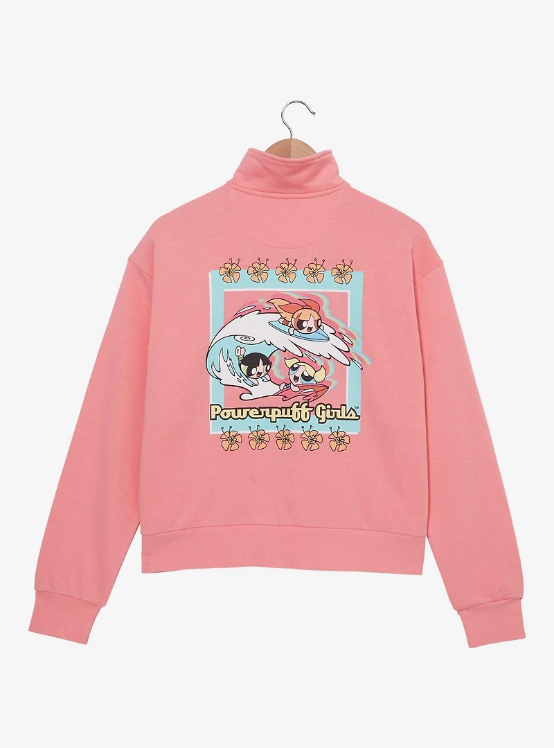 The Powerpuff Girls Surf Heroes Women's Quarter Zip Crewneck - BoxLunch Exclusive