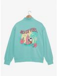 Peanuts Snoopy Joe Cool Surfing Women's Plus Quarter Zip Crewneck - BoxLunch Exclusive