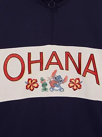 Disney Lilo & Stitch Ohana Surf's Up Women's Plus Quarter Zip Sweatshirt — BoxLunch Exclusive