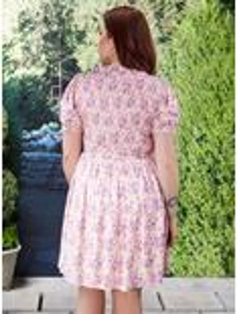 Harry Potter Deathly Hallows Floral Allover Print Plus Smock Dress