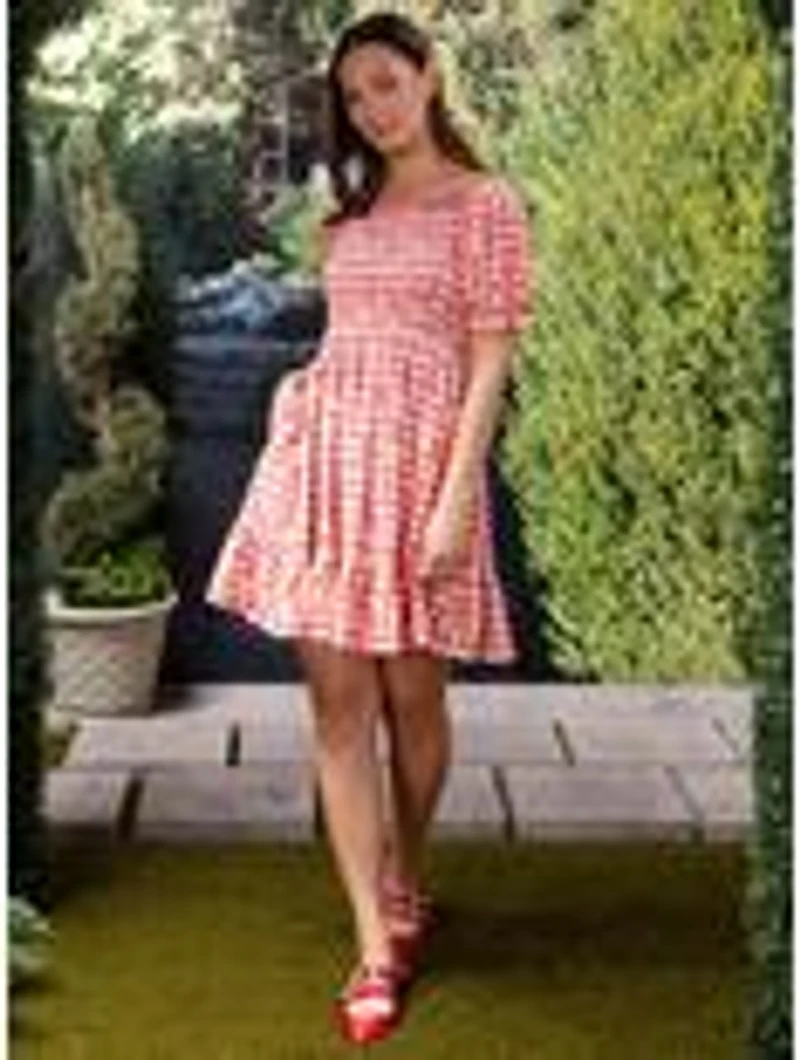 Disney Lilo & Stitch Reuben Gingham Smock Dress