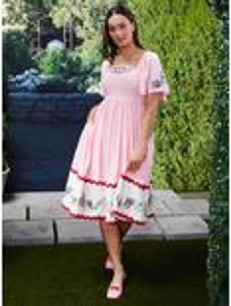 Strawberry Shortcake Embroidered Midi Dress - BoxLunch Exclusive