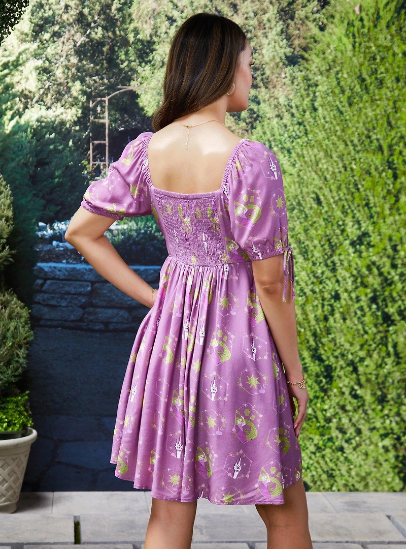 Disney Tangled Icons Allover Print Smock Dress