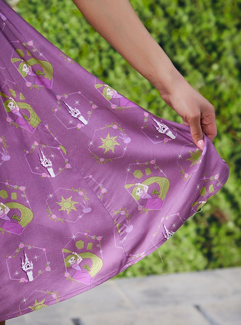Disney Tangled Icons Allover Print Smock Dress