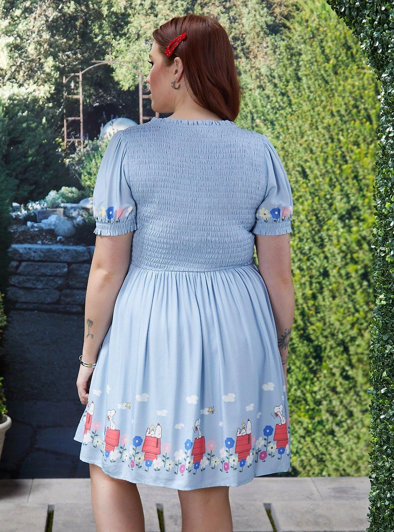Peanuts Snoopy Floral Plus Smock Dress - BoxLunch Exclusive