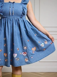 Disney Minnie & Daisy Floral Denim Plus Tank Dress — BoxLunch Exclusive