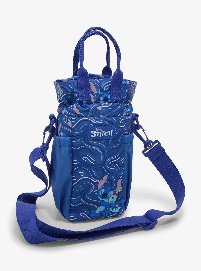 Disney Lilo & Stitch Allover Print Stitch Waves Water Bottle Holder Crossbody Bag - BoxLunch Exclusive