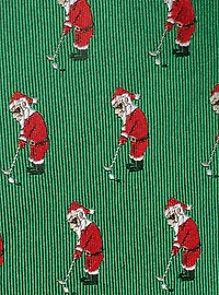 Santa Golf Par-Tee Green Silk Blend Tie