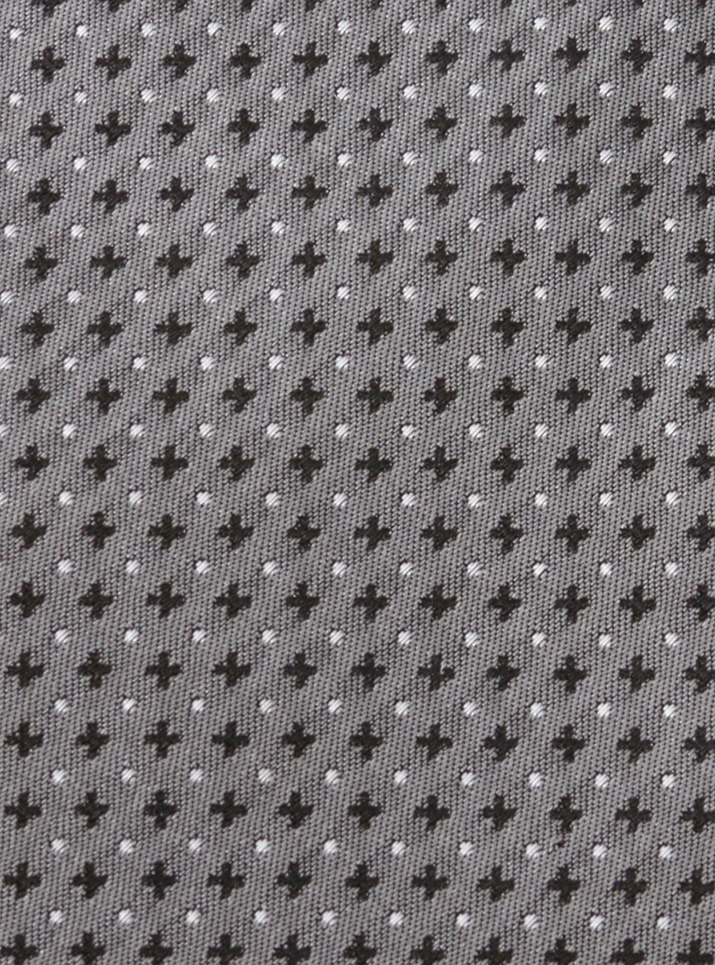 Gray Cross Dot Silk Tie