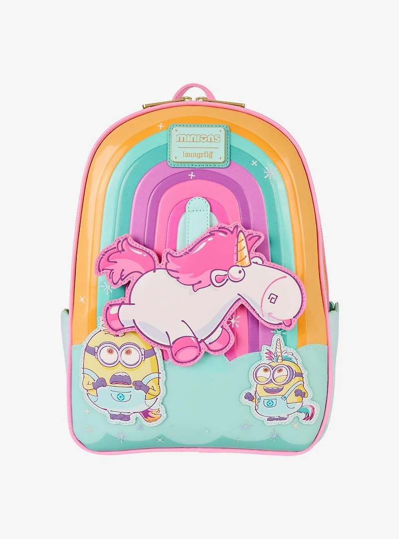 Loungefly Minions Fluffy Unicorn Rainbow Mini Backpack