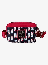 Loungefly Demon Slayer: Kimetsu no Yaiba Tanjiro Earring Allover Print Belt Bag with Coin Bag