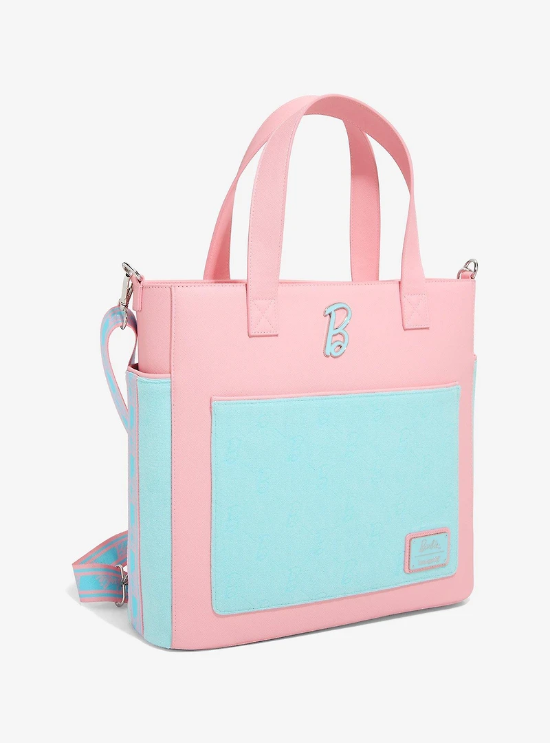 Loungefly Barbie Pastel Color Block Convertible Tote Bag