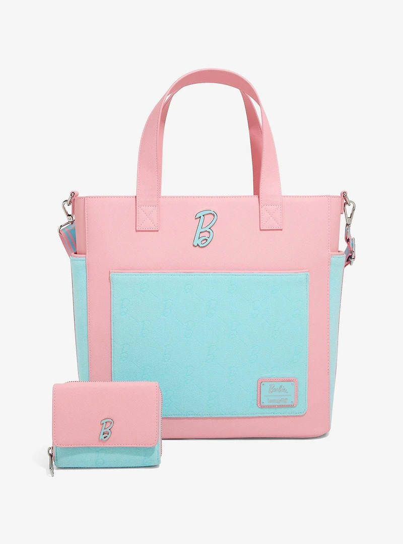 Loungefly Barbie Pastel Color Block Convertible Tote Bag