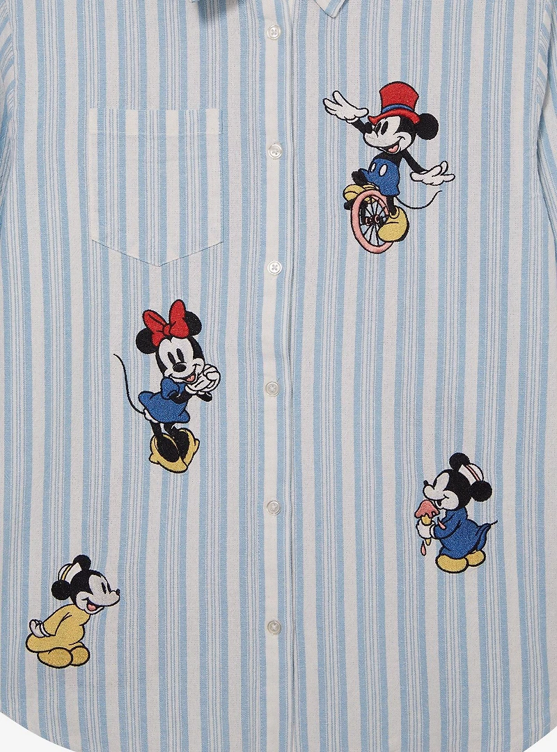 Disney Mickey and Friends Fair Women's Plus Long Sleeve Button-Up