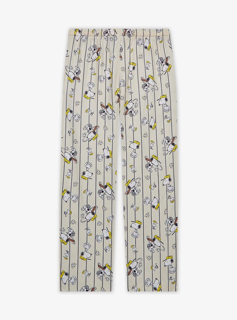 Peanuts Snoopy Baseball Striped Allover Print Sleep Pants — BoxLunch Exclusive